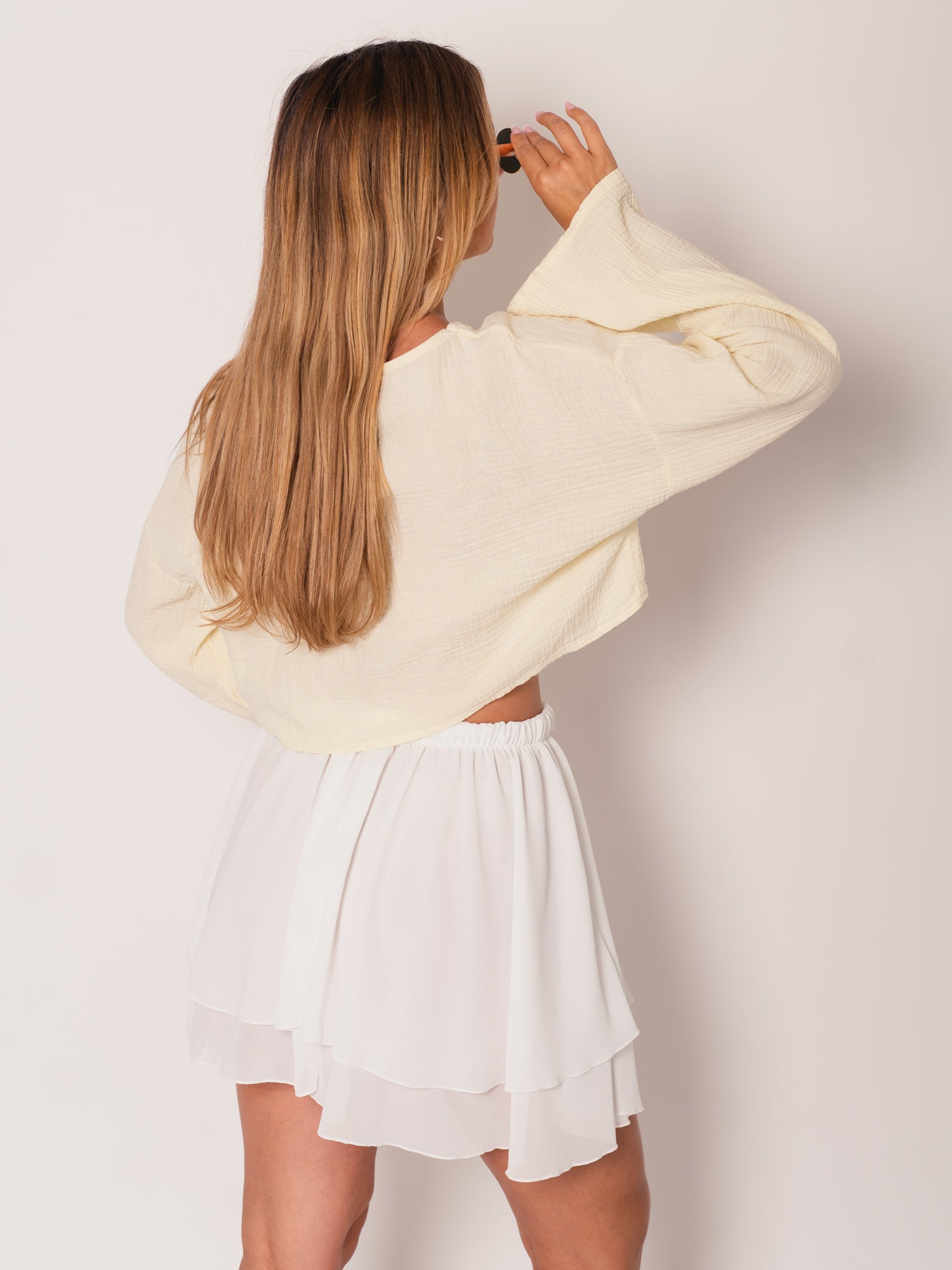 Flowy Volant Skort - Weiß