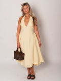Valentina Neckholder Kleid - Butteryellow