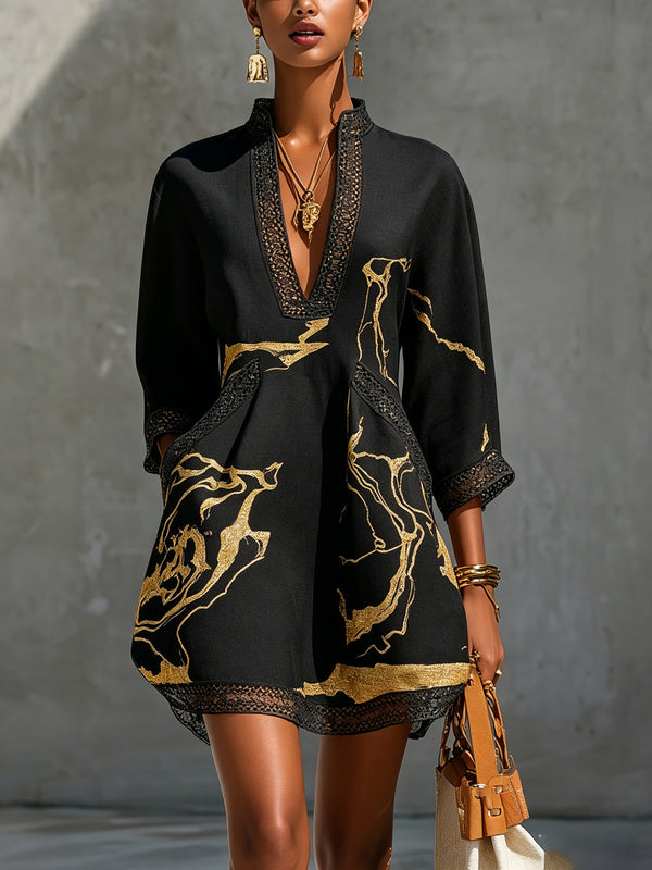Tiziana – Vestido Encaje Dorado