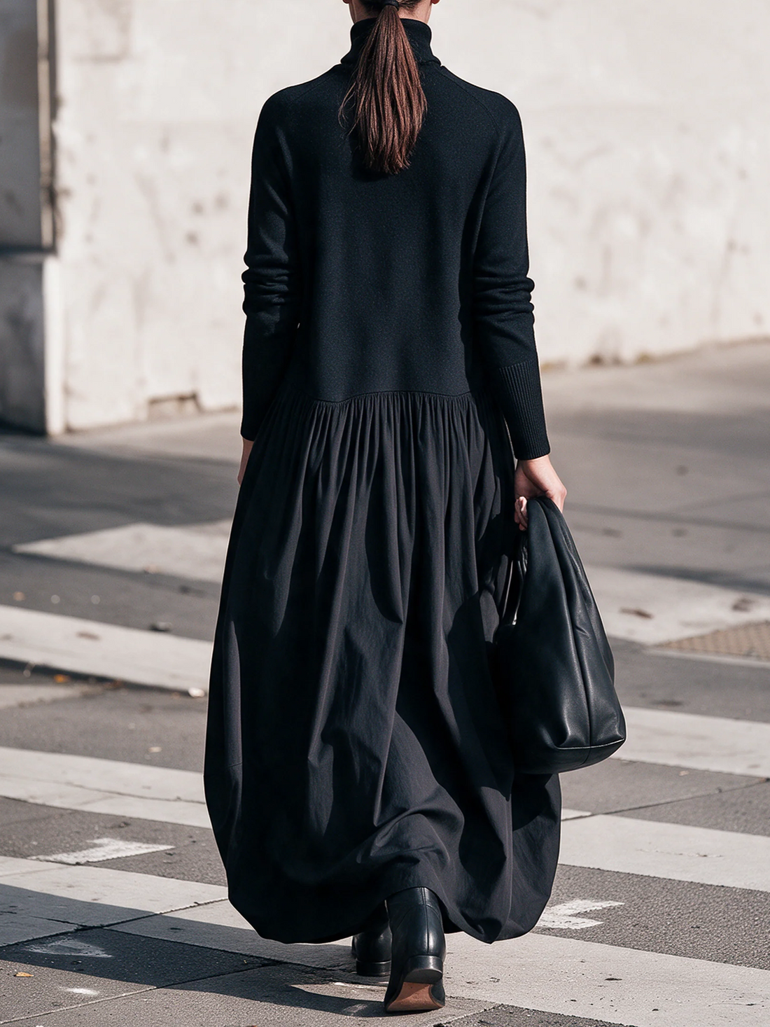 Fiamma – Vestido Maxi Oversize Cuello Alto