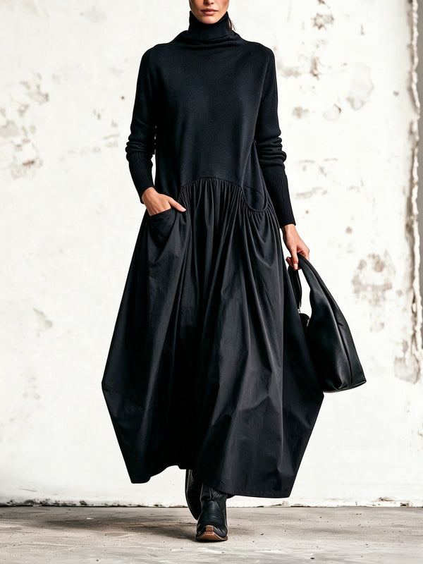 Fiamma – Vestido Maxi Oversize Cuello Alto
