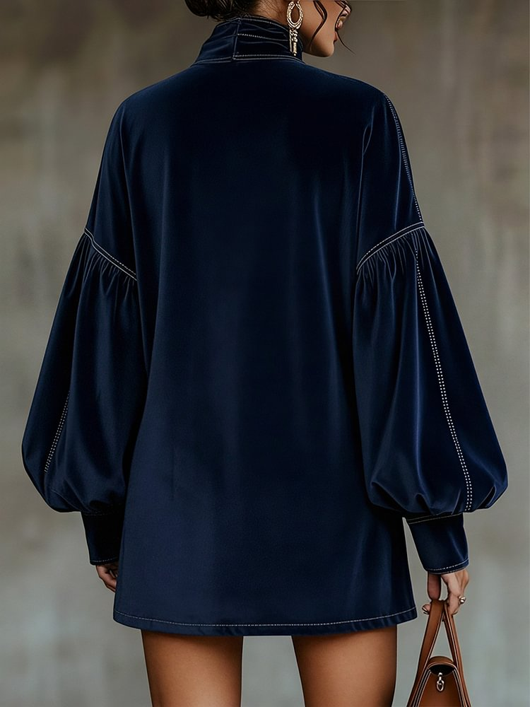 Agata – Vestido Terciopelo con Lazo