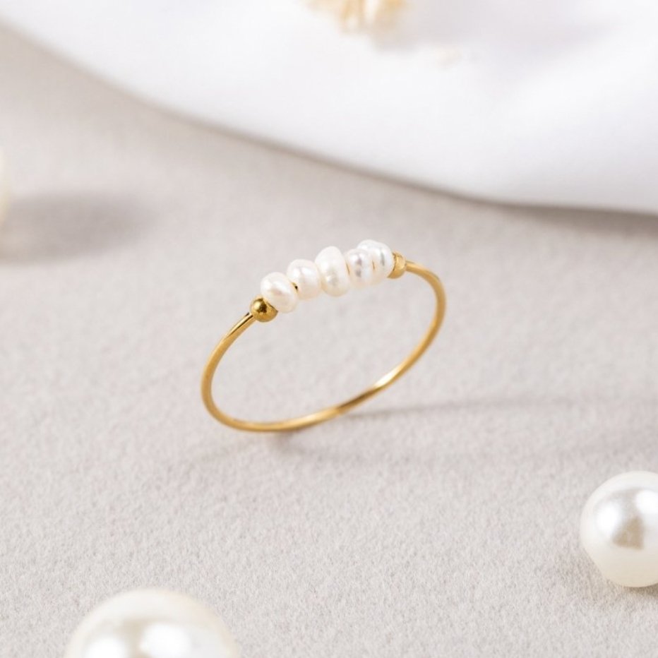 Clásico – Anillo con Perla de Agua Dulce