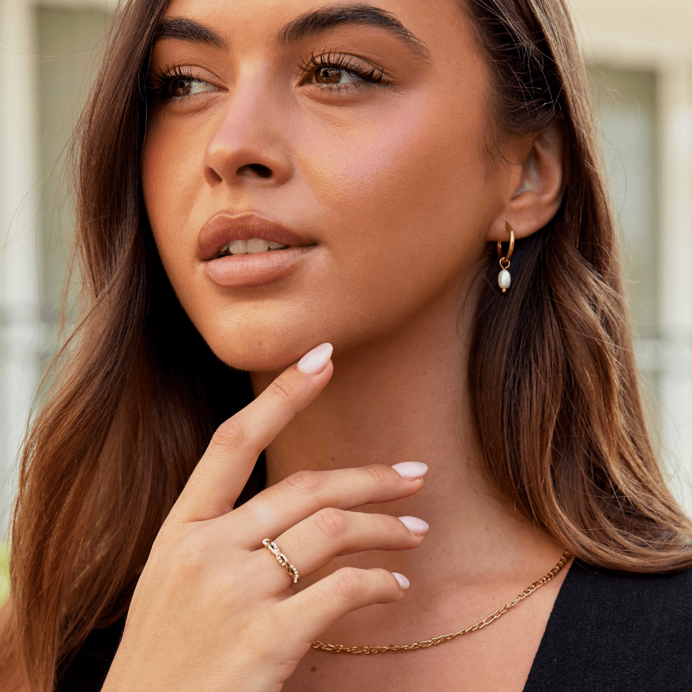 Bella – Aros con Perla de Agua Dulce