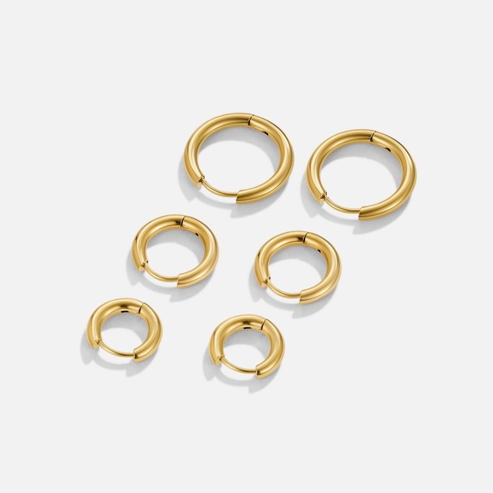 Trío – Set de Mini Aros Dorados