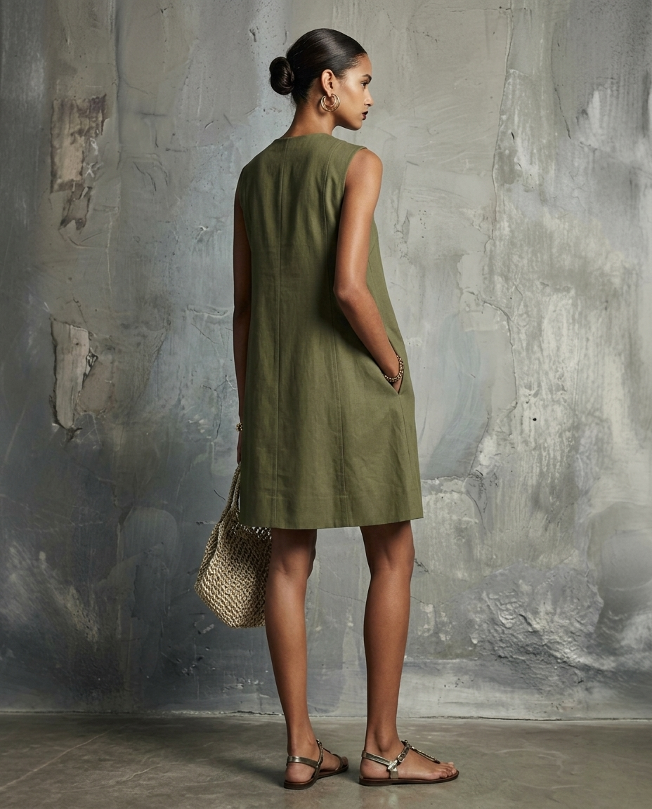 Ariana – Vestido Botones Dorados