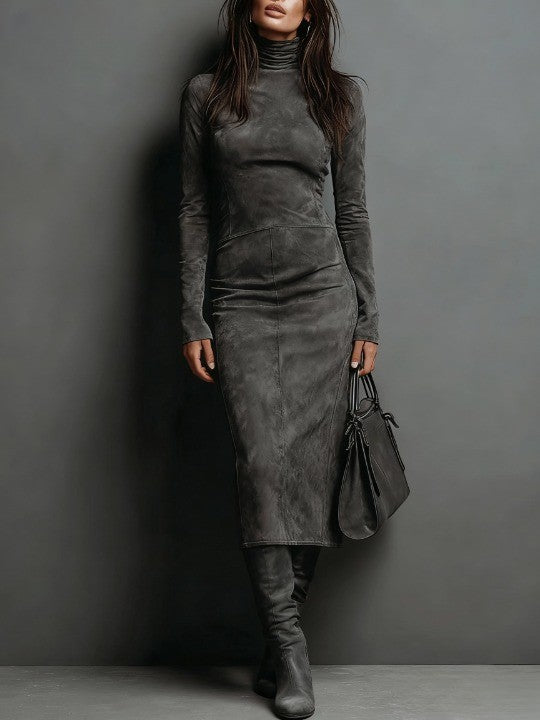 Fiorella – Vestido Midi Cuello Alto