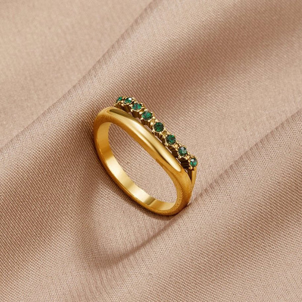 Marissa – Anillo en Capas Verde Esmeralda