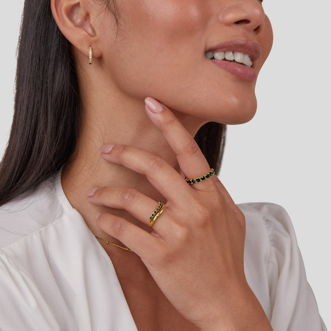 Marissa – Anillo en Capas Verde Esmeralda