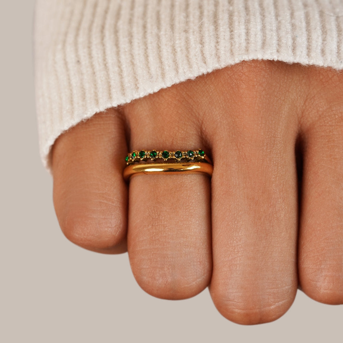Marissa – Anillo en Capas Verde Esmeralda