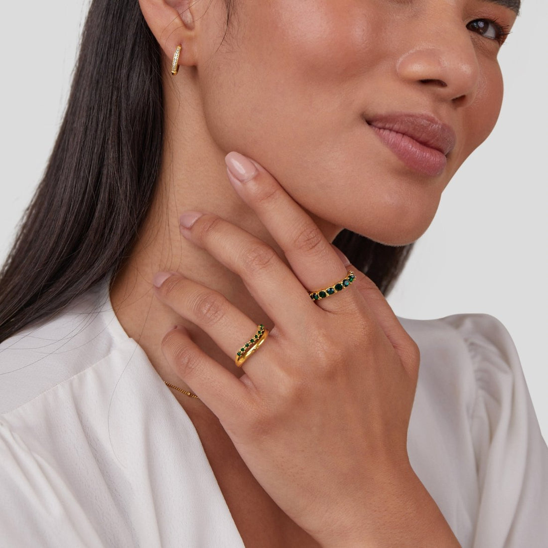 Marissa – Anillo en Capas Verde Esmeralda