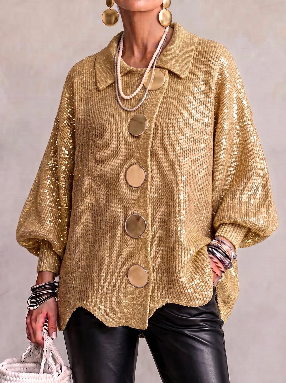 Loredana – Cárdigan Oro Milán