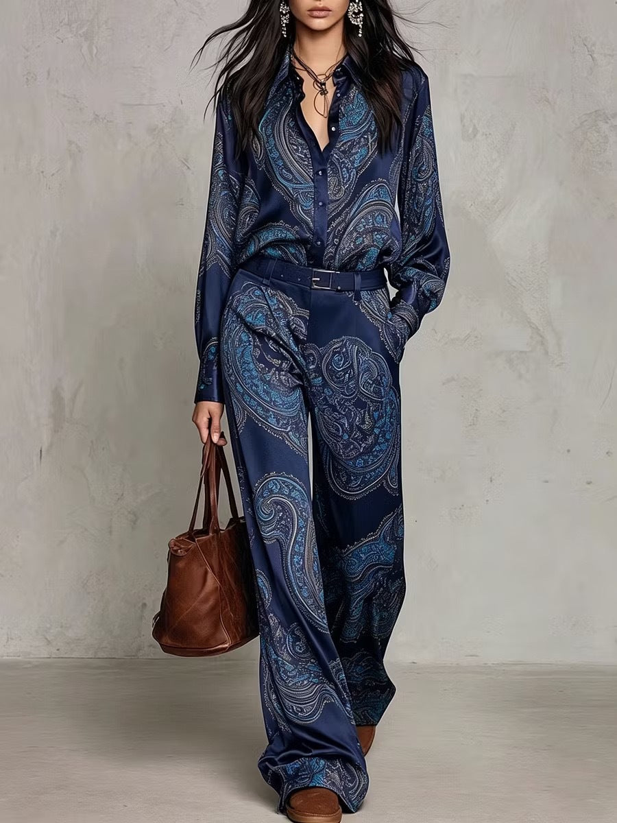 Carlotta – Conjunto Camisa y Pantalón Paisley