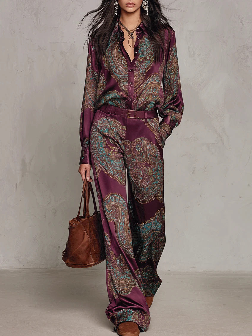 Carlotta – Conjunto Camisa y Pantalón Paisley
