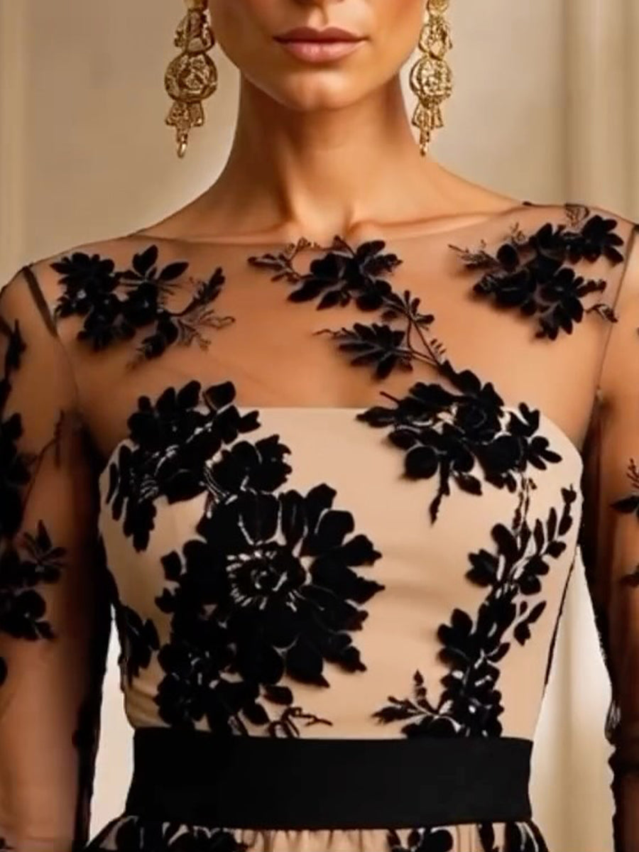Erica – Vestido Midi Floral Transparencias