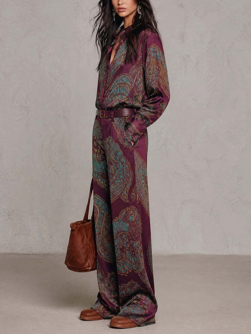 Carlotta – Conjunto Camisa y Pantalón Paisley