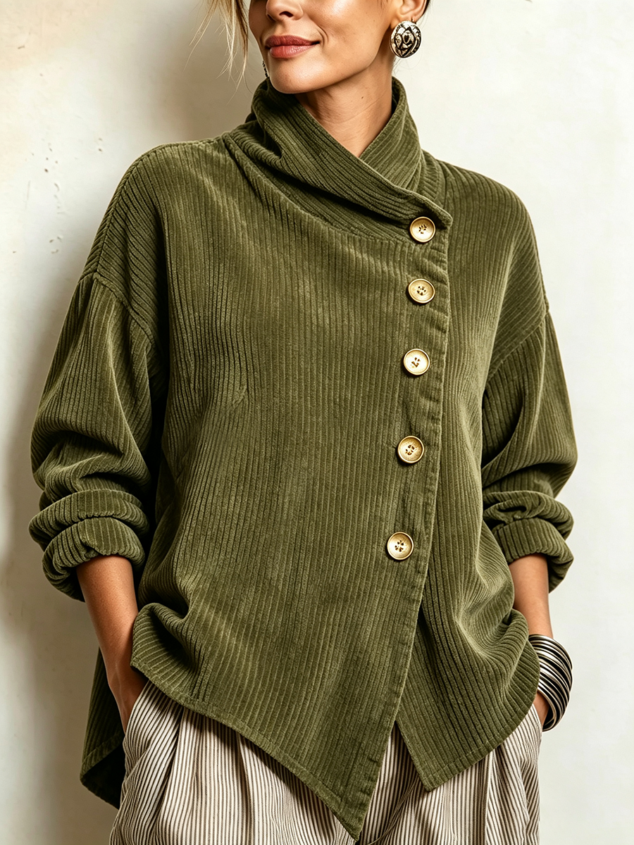 Martina – Chaqueta Asimétrica Cuello Alto