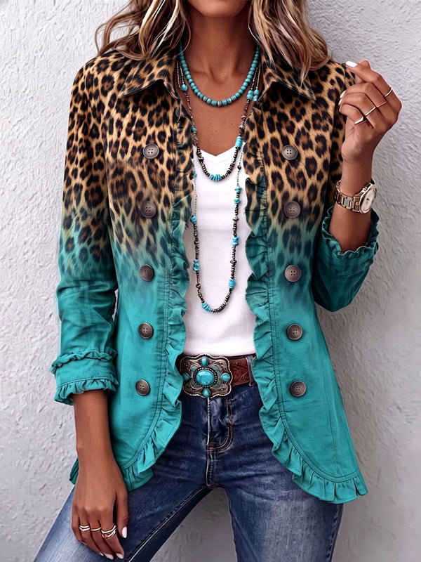 Letizia – Chaqueta Blazer de Leopardo