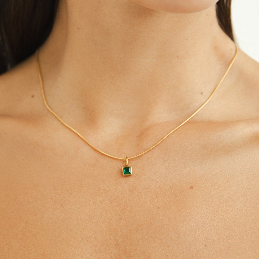 Cuadrado – Collar con Piedra Natal
